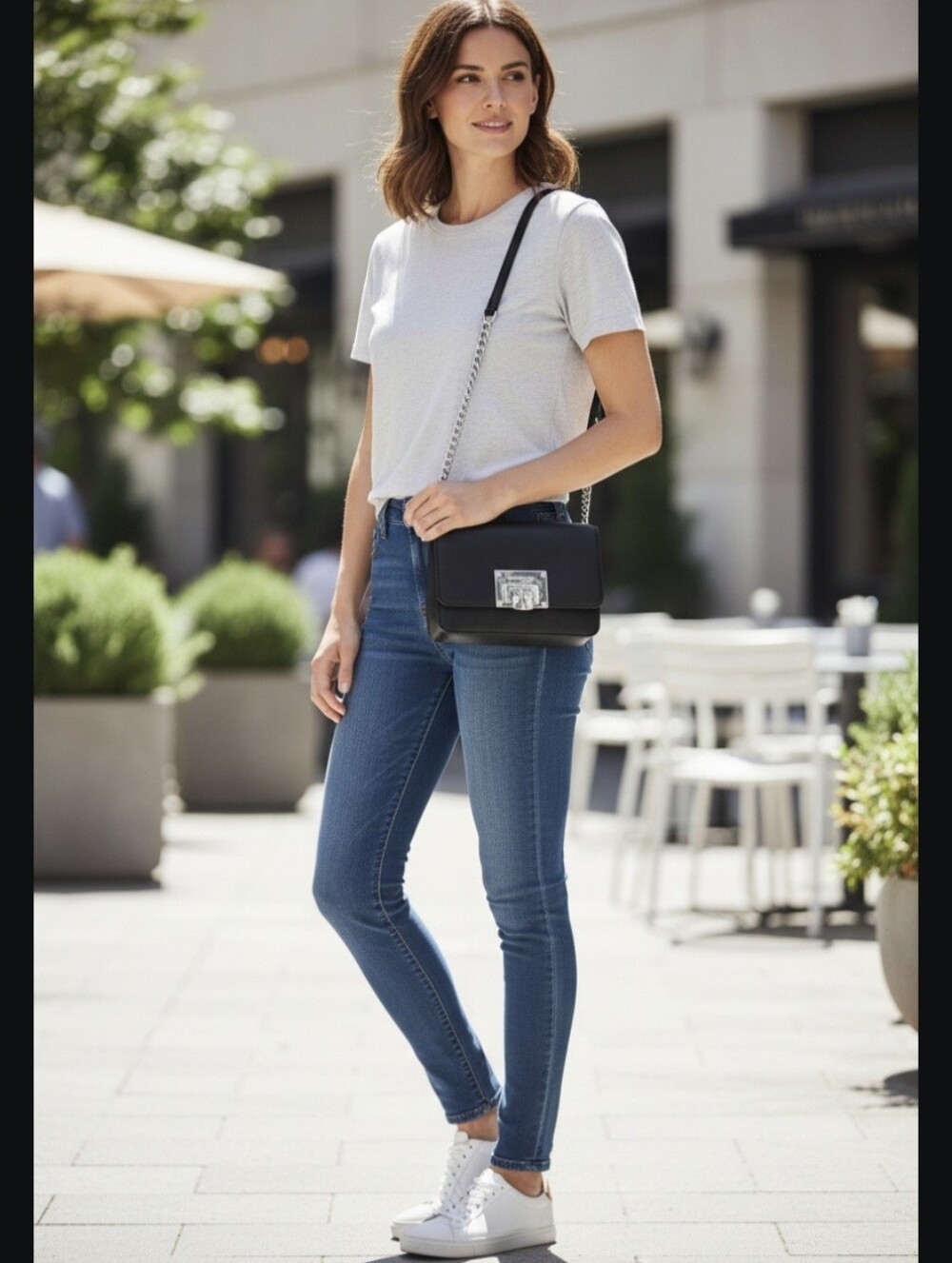 MICHAEL Michael Kors Black Saffiano Leather Chain Crossbody